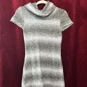 Elegant Silver Cowl Neck Mini Dress
